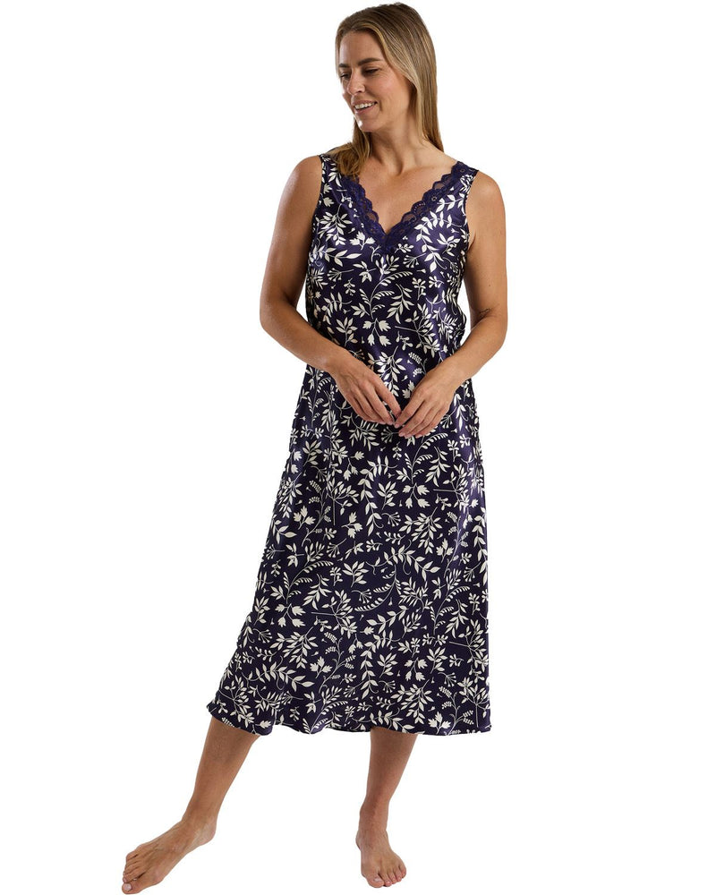 Marlon Womens Claudette Satin Long Nightdress