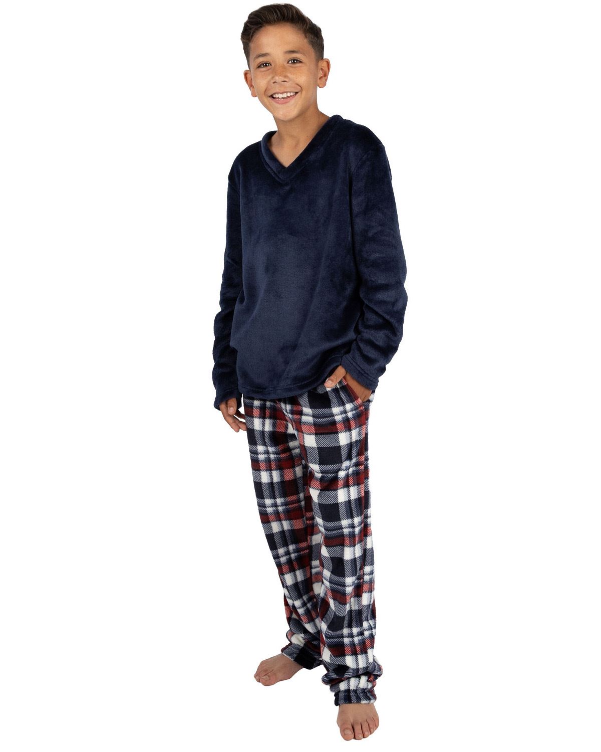 Cargo Bay Boys Polished Fleece Check Pyjamas