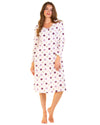 Sue Marks Womens Misty Dots Long Sleeve Nightie