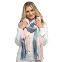 Foxbury Womens Checked Brushed Blanket Scarf