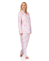 La Marquise Womens 'Watercolours' Long Sleeve Button Pyjamas