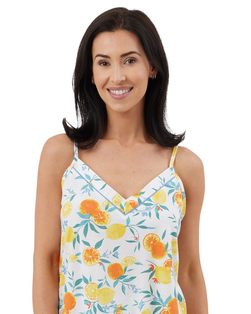 Indigo Sky Womens Lemon Fruit Cropped Pyjamas