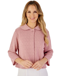 Slenderella Womens Jacquard Knit Peter Pan Bedjacket