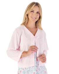Slenderella Womens Waffle Ribbon Bed Jacket