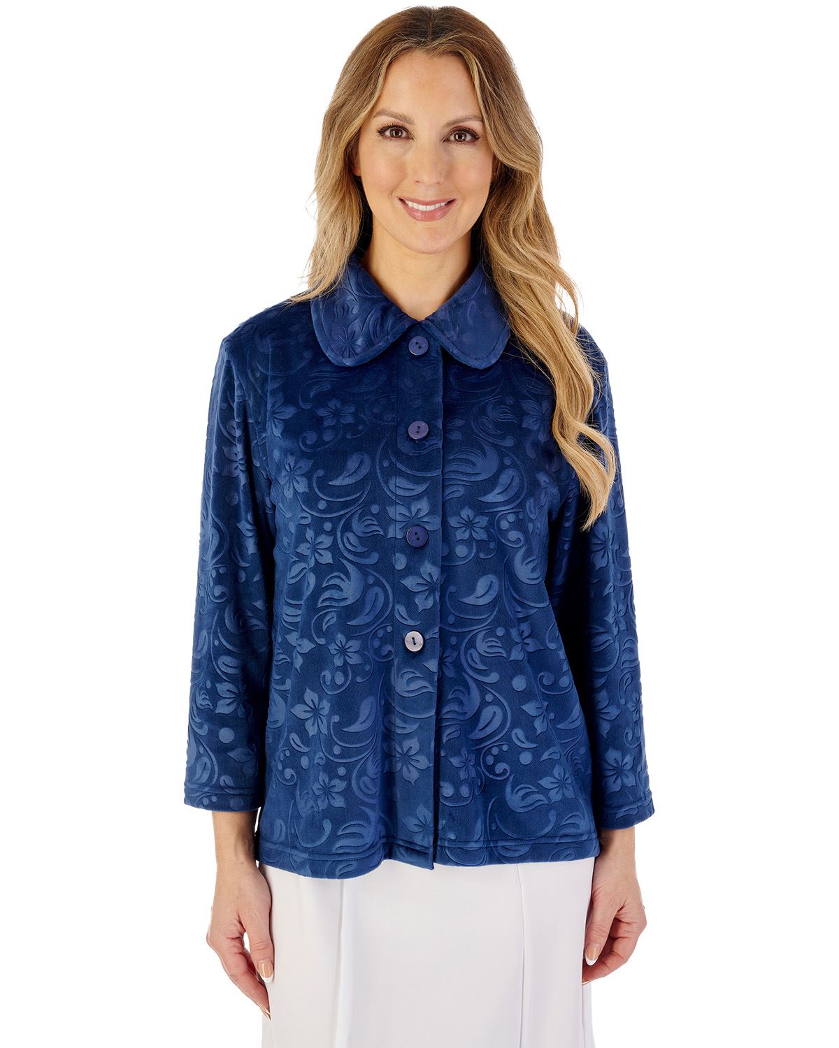 Slenderella Womens Embossed Crystal Fleece 24" Bedjacket