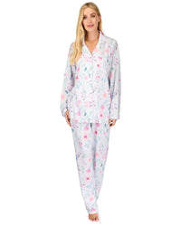 La Marquise Womens 'Watercolours' Long Sleeve Button Pyjamas