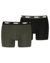 Puma Mens 2 Pack Everyday Cotton Stretch Boxers with Logo Waist Band