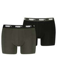 Puma Mens 2 Pack Everyday Cotton Stretch Boxers with Logo Waist Band