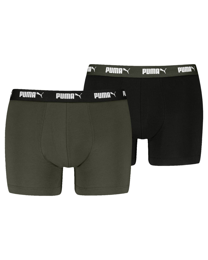 Puma Mens 2 Pack Everyday Cotton Stretch Boxers with Logo Waist Band