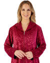 Slenderella Womens Embossed Crystal Fleece 46" Zip Through Housecoat