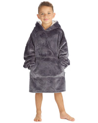 Huggable Kids Embossed Football Oversized Hoodie