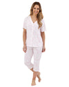 Marlon Womens Sketch Floral Jersey Cropped Pyjamas
