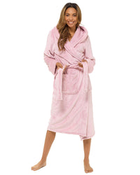 Womens Polished Fleece Cuff Detail Dressing Gown