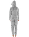 Womens Long Pile Fleece Hooded Pyjamas