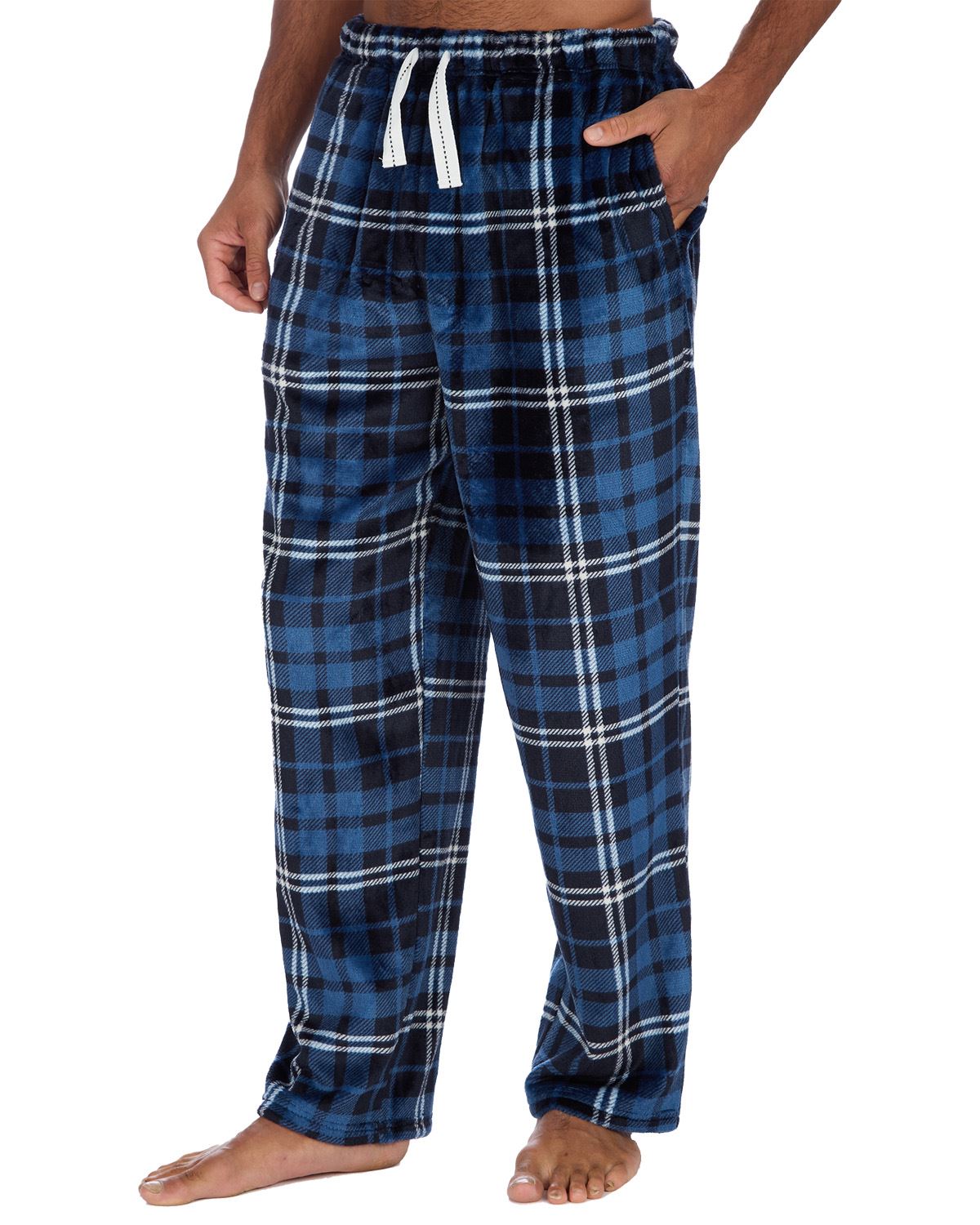 Cargo Bay Mens Polished Fleece Check Lounge Pants