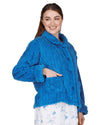La Marquise Womens Diamond Jacquard Button Fleece Bed Jacket