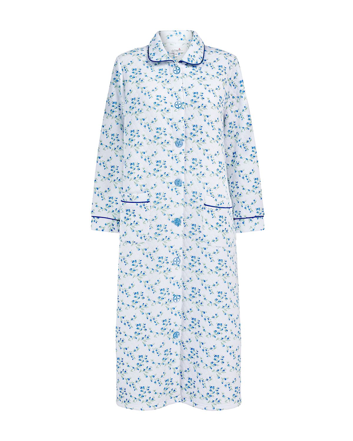 La Marquise Womens 'Moonlit Tulip' Mock Quilt Button Robe