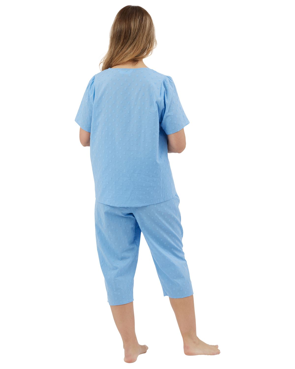 Marlon Womens Dobby Spot Cropped Pyjamas