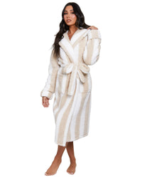 Loungeable Womens Chunky Sherpa Hooded Dressing Gown