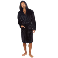 Slumber Hut Mens Polished Hooded Dressing Gown