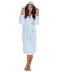 Huggable Womens Super Soft Flannel Fleece Hooded Robe