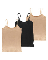 Anucci Womens 3 Pack Cotton Rich Vest Tops