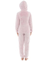Womens Long Pile Fleece Hooded Pyjamas