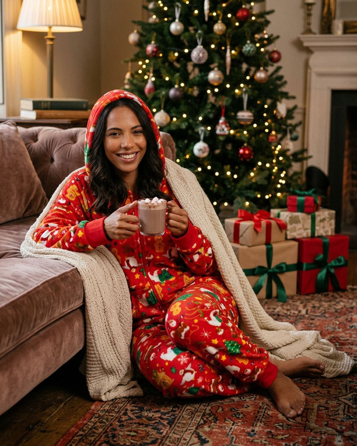 Huggable Adults Fleece Christmas Onesie