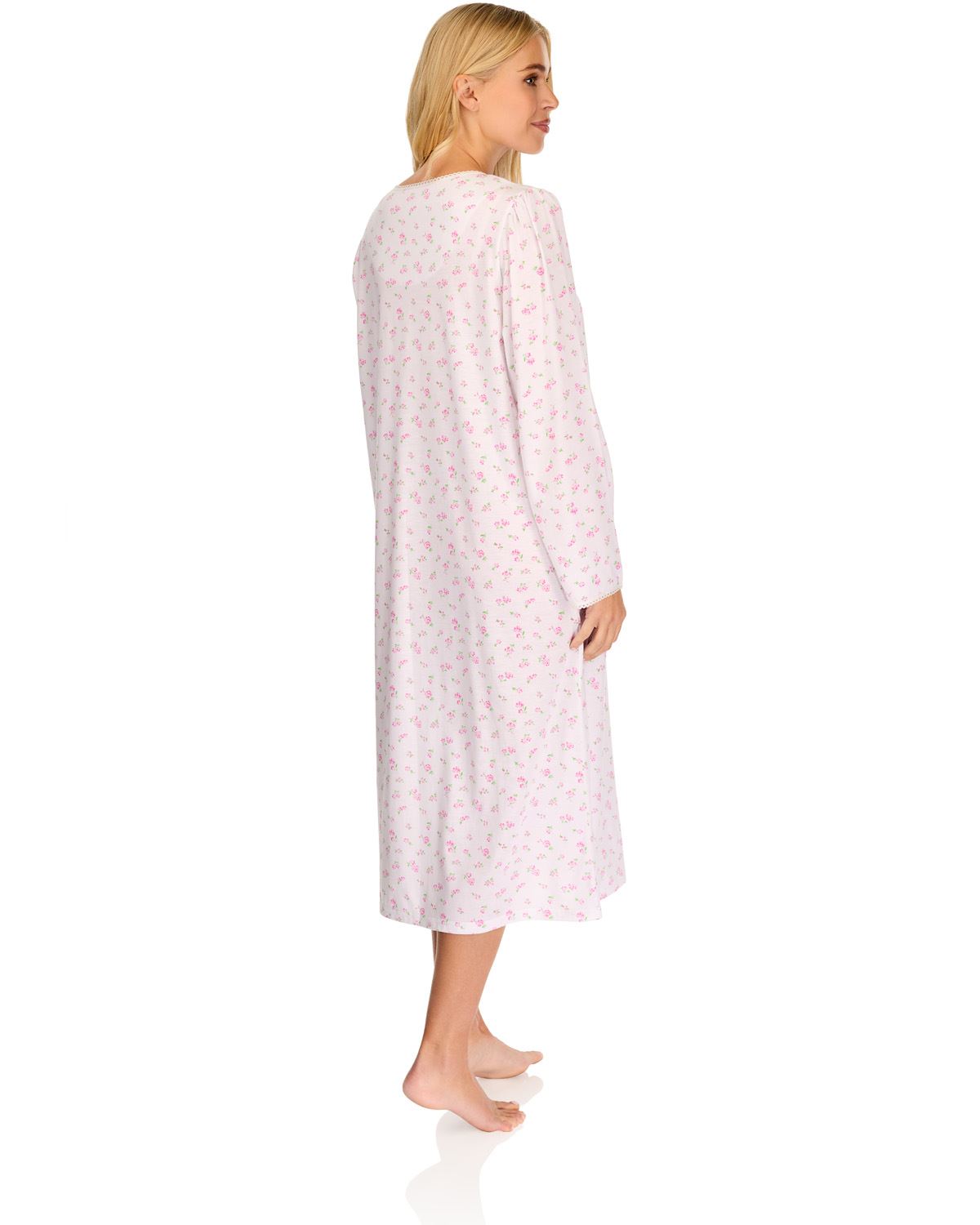 La Marquise Womens 'Vintage Blossoms' Long Sleeve Jersey Nightie