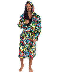 Huggable Mens Hooded Fleece Gamer Dressing Gown