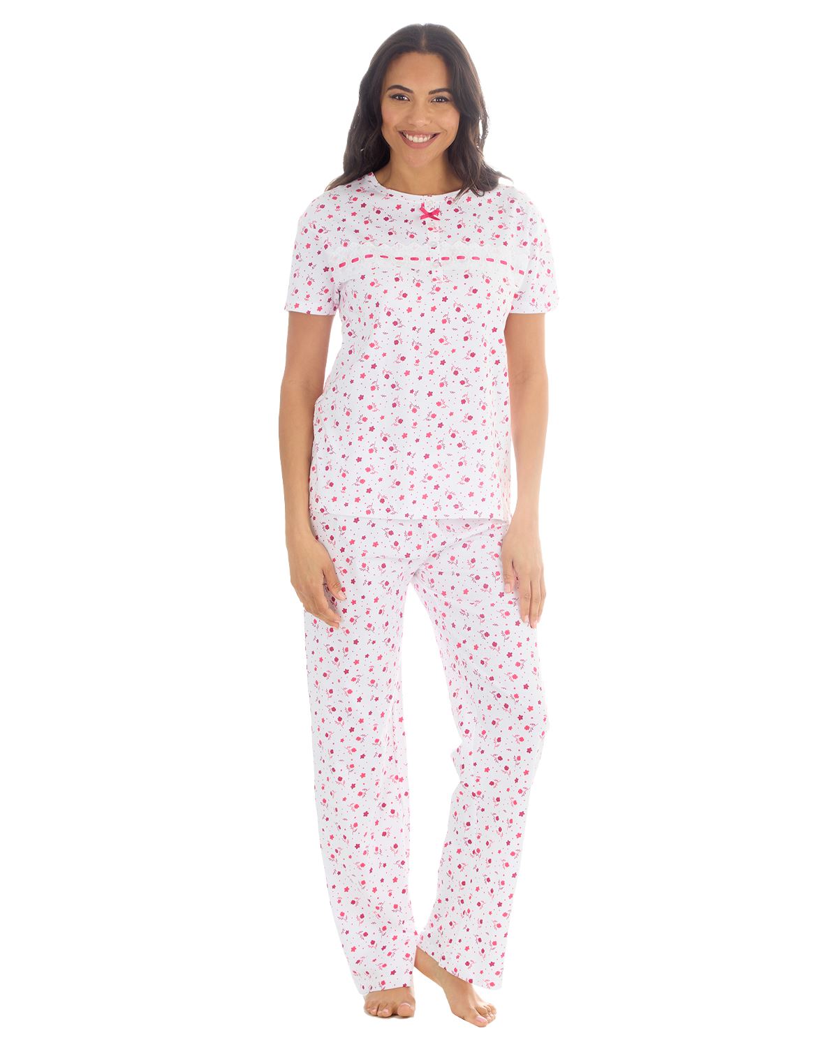 Cottonique Womens Jersey Cotton Floral Pyjamas