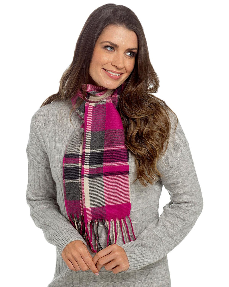 Womens Check Plaid Winter Tartan Scarf