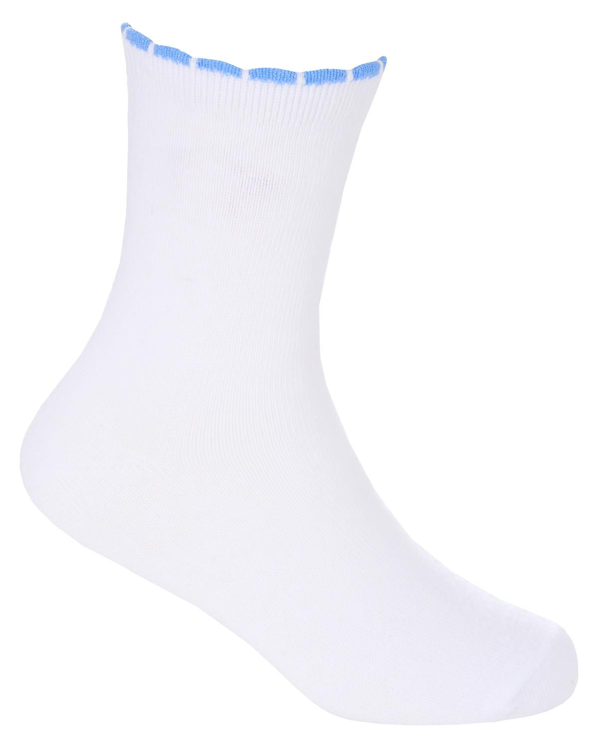 Girls 6 Pack Gingham Lace Socks