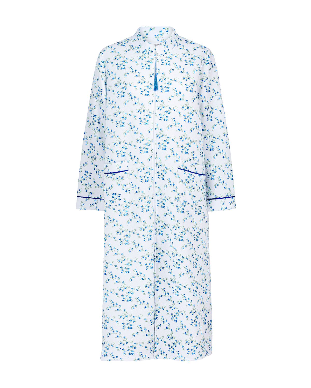La Marquise Womens 'Moonlit Tulip' Mock Quilt Zip Robe
