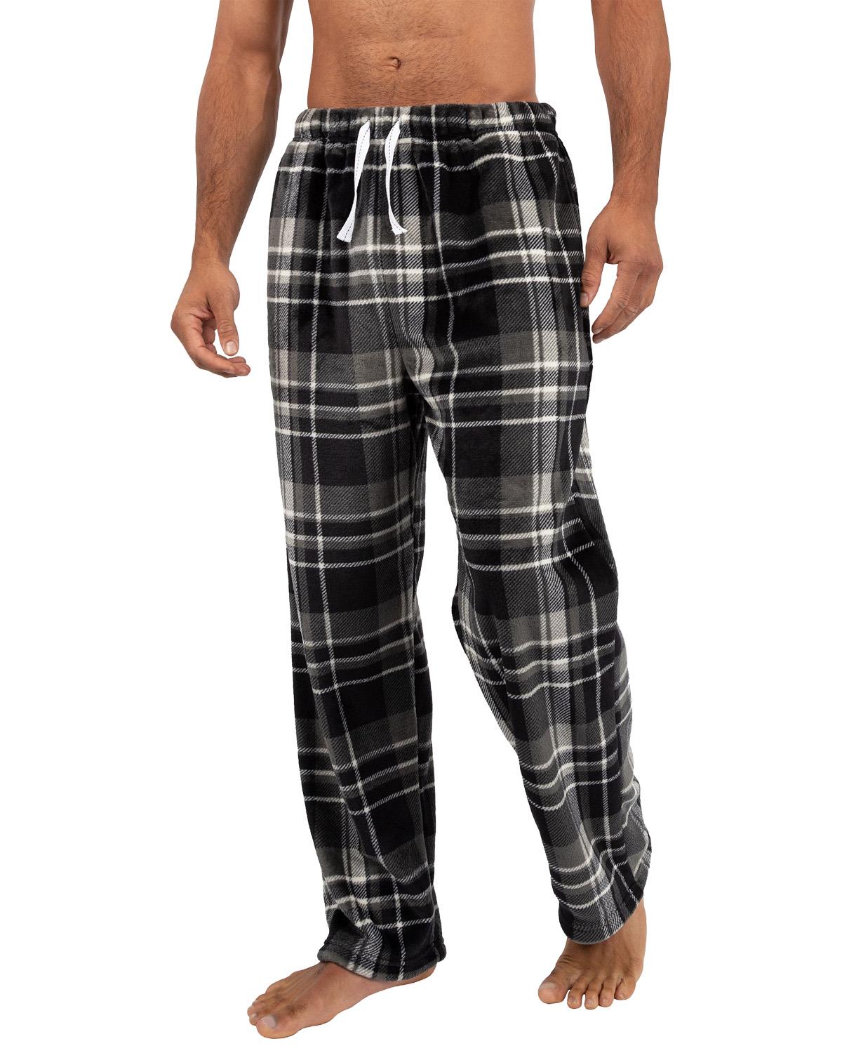 Cargo Bay Mens Polished Fleece Check Lounge Pants