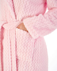 Slenderella Womens Chevron Fleece Dressing Gown