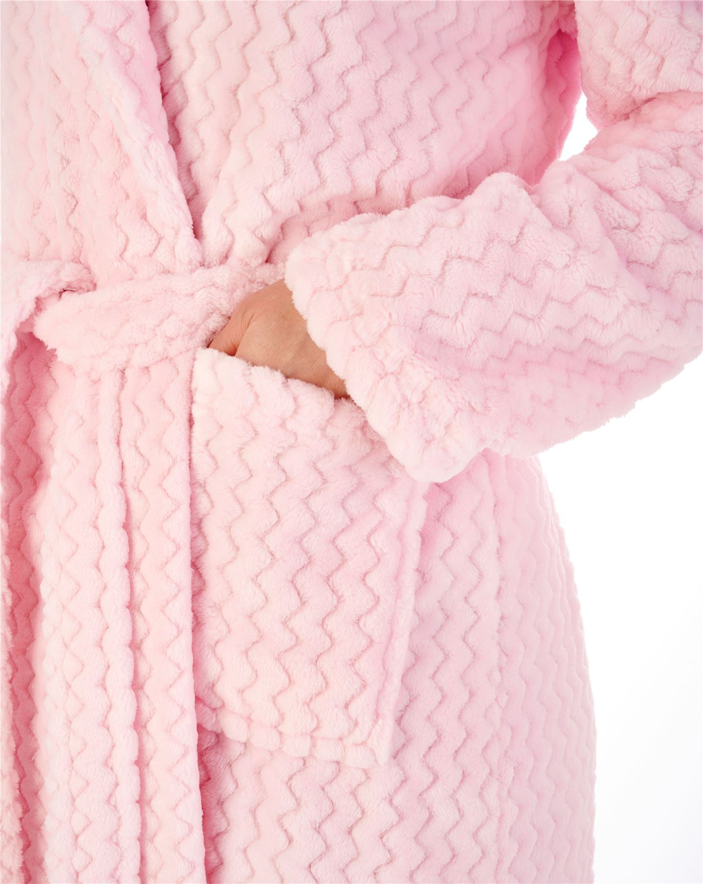 Slenderella Womens Chevron Fleece Dressing Gown
