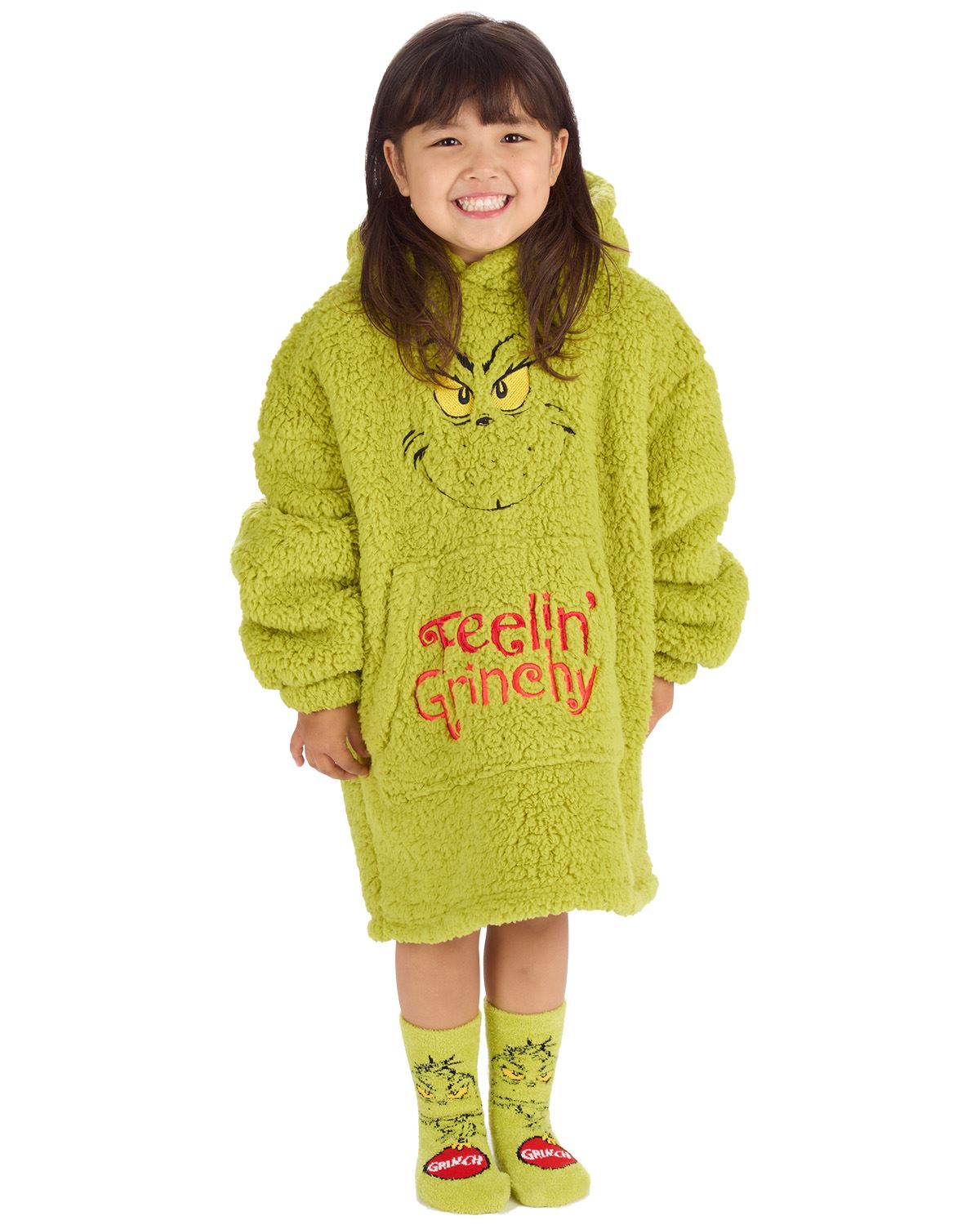 Grinch Matching Family Oversized Fleece Hoodie
