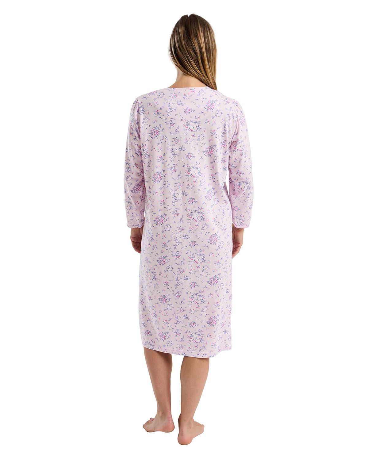 Marlon Womens Bouquet Pastel 45" Long Sleeve Nightdress