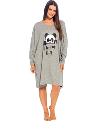 Follow That Dream Womens Long Sleeve Oversized Sleep T-Shirt