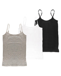 Anucci Womens 3 Pack Cotton Rich Vest Tops