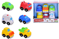 Mini Vehicles Set of 6 Free Moving Wheels Toy Cars for Toddlers (Ages 12 Months+)