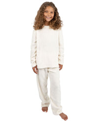 Forever Dreaming Girls Ribbed Stripe Fleece Lounge Set