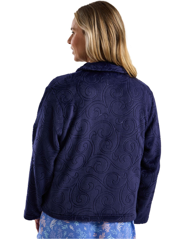 Marlon Womens Swirl Fleece Button Bedjacket