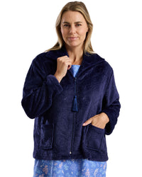 Marlon Womens Swirl Fleece Zip Bedjacket
