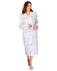 La Marquise Womens 'Watercolours' Long Sleeve Wrap Robe