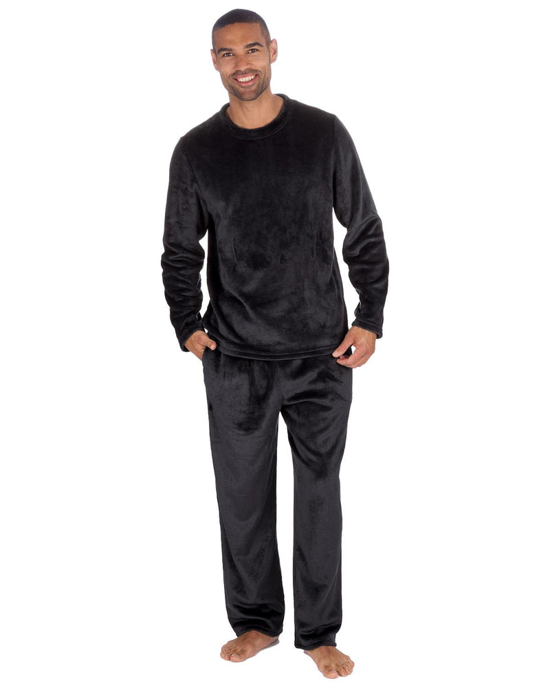 Cargo Bay Mens Polished Fleece Plain Pyjama Set