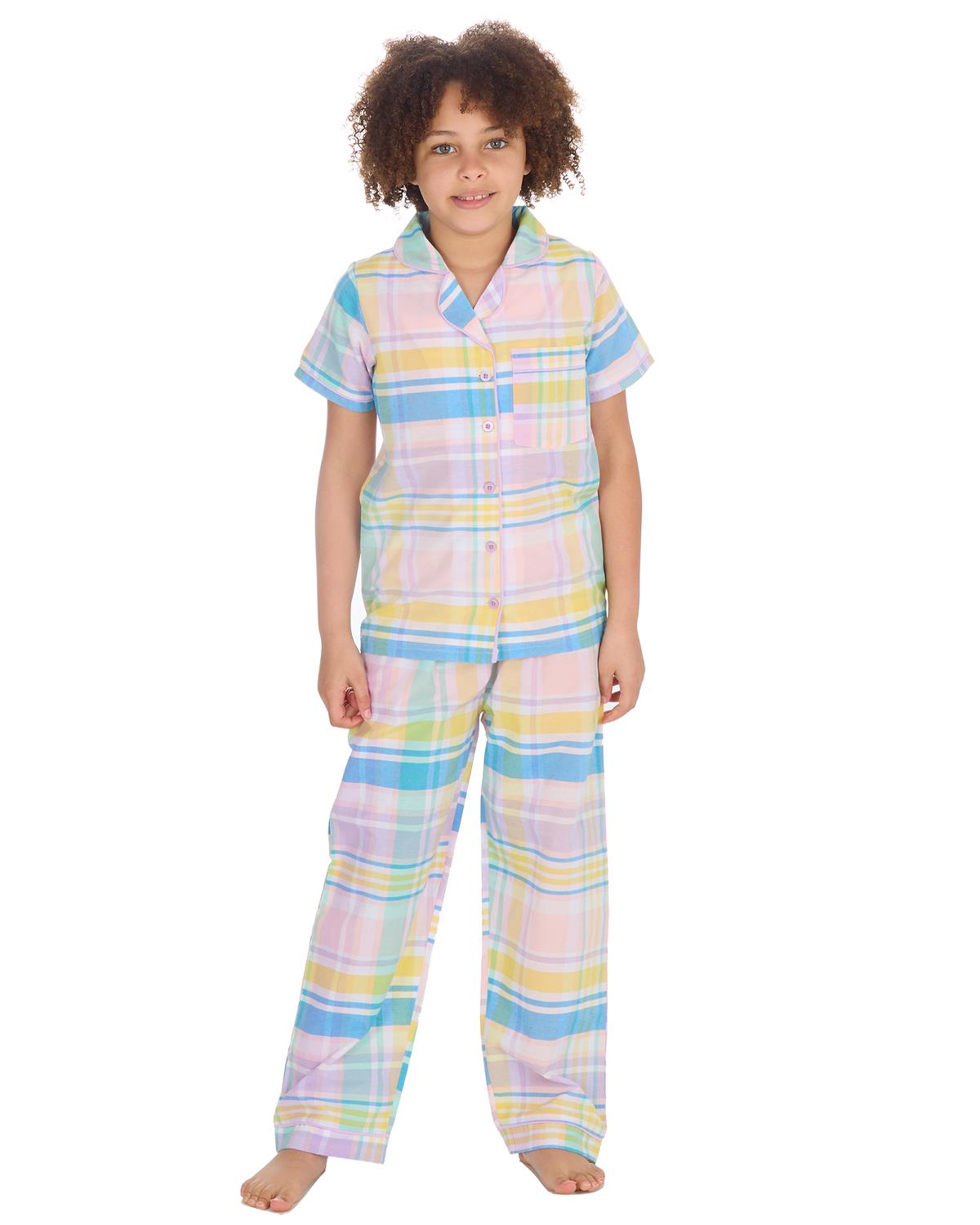 Girls check pyjamas hotsell