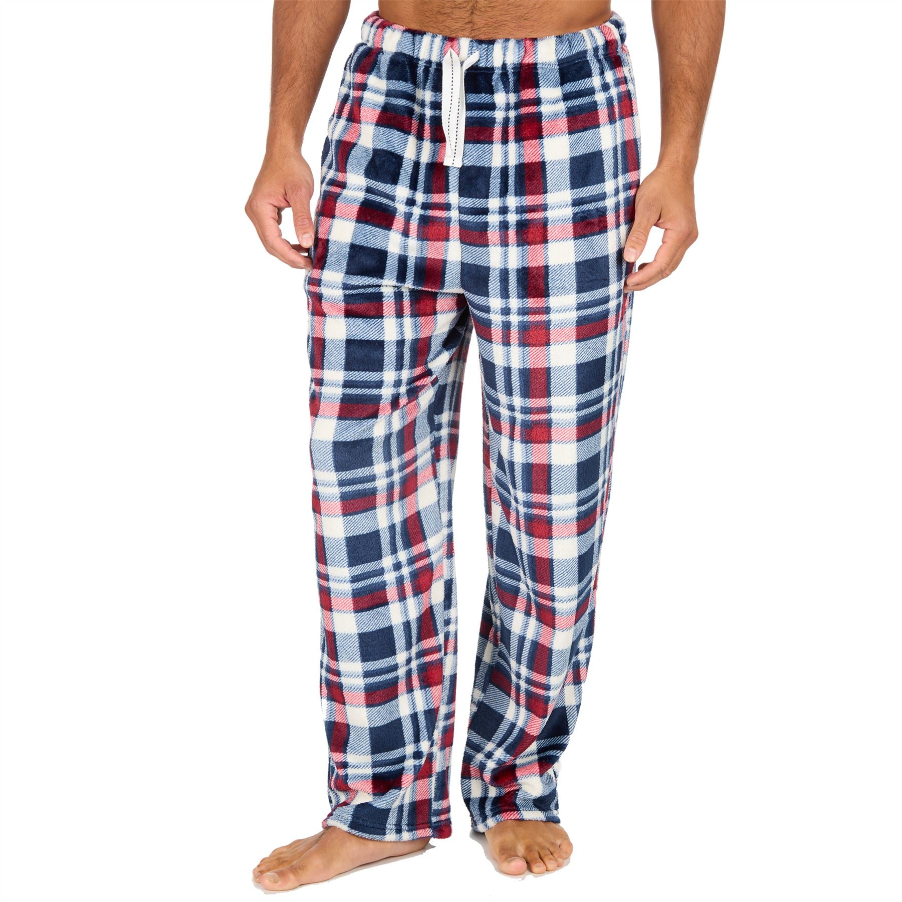 Cargo Bay Mens Polished Fleece Check Lounge Pants