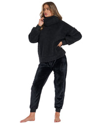 Loungeable Womens Borg Removeable Snood Jumper & Jogger Set
